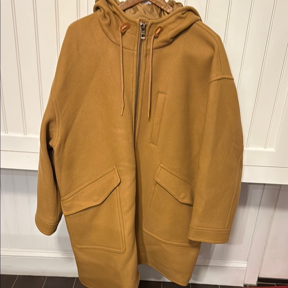 Madewell Tan Hooded Duffel Coat
